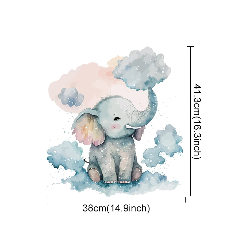 Hakuna Matata Baby's Room Wall Stickers Cute Elephant Lion Giraffe Wall Decals Removable Peel & Stick Wall Vinyl Wall Murals For Kid's Room Decor 