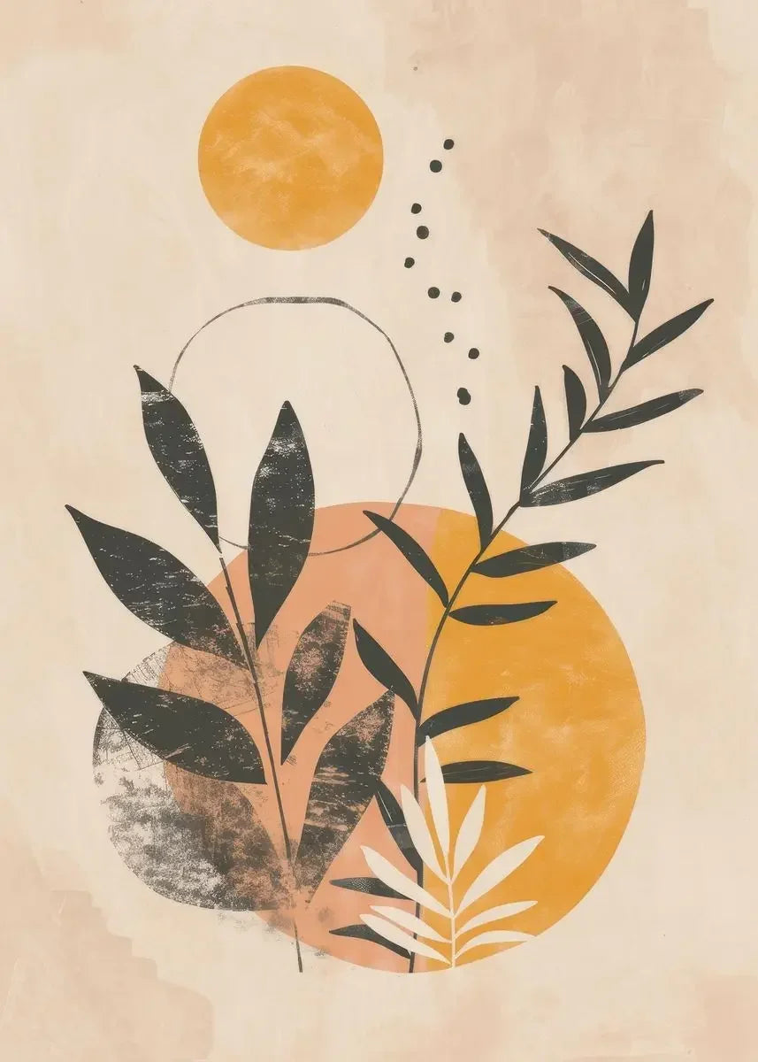 Rustic Abstract Botanical Still Life Floral Wall Art Fine Art Canvas Print For Modern Living Room Dining Room Kitchen Art Decor