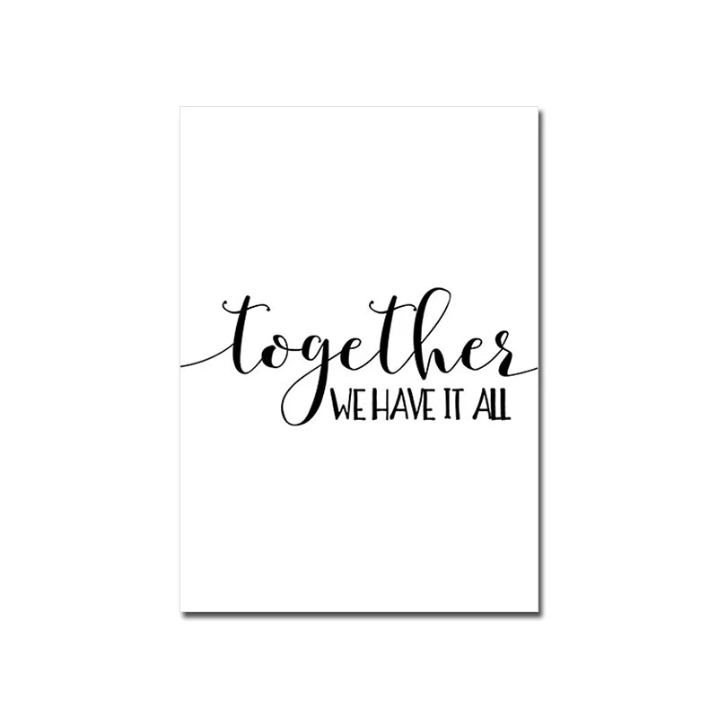 Love Family Home Happy Quotes Posters Canvas Prints Wall Art Black White Minimalist Quotation Pictures For Kitchen Living Room Family Room Home Decor