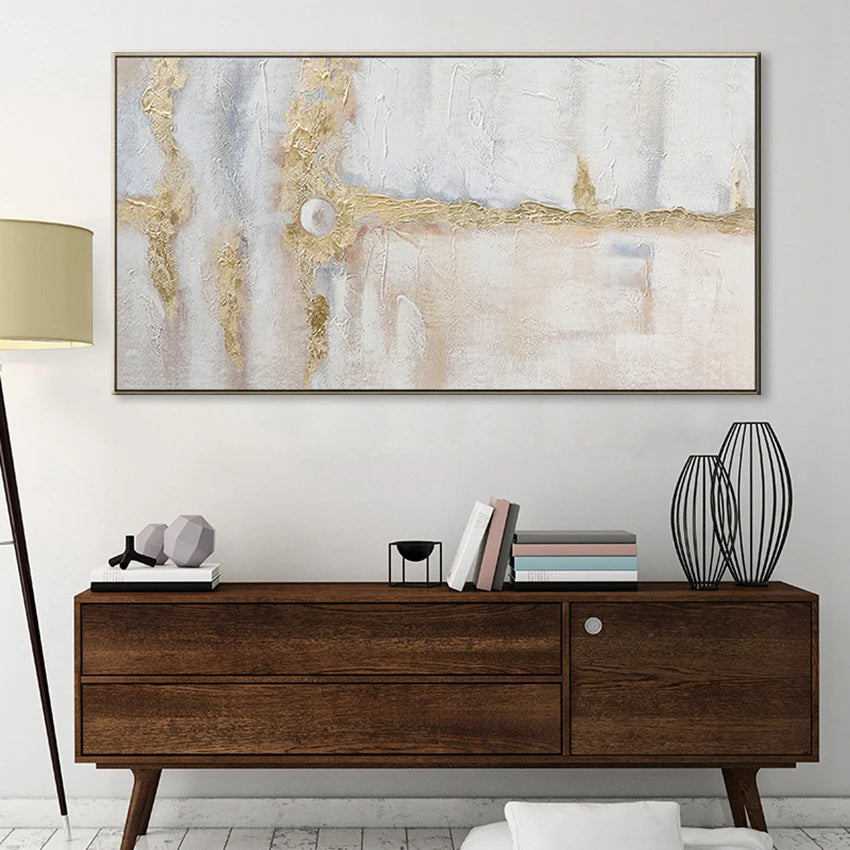 * Hand Painted * Modern Abstract Large Format Acrylic Oil Painting For Living Room Above Sofa Dining Room Art Decor - Unique Hand Painted Acrylic Oil Painting On Canvas