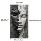 Abstract Dual‑Tone Face Wall Art – Modern Black and White Design 2D Canvas Print for Contemporary Apartment Décor & Stylish Interiors