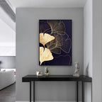 Abstract Botanical Tropical Blue Aubergine Floral Wall Art Fine Art Canvas Prints Pictures For Living Room Bedroom Hotel Room Decor