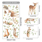 Cute Deer Rabbit Fox Squirrels In The Tree Wall Stickers For Children's Nursery Room Removable Peel & Stick Vinyl Wall Decals Creative DIY Decor