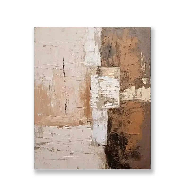 * Hand Painted * Large Format Urban Abstract Wall Art Neutral Colors Thick Brush Painting Textured Acrylic Oil Hand Painted On Canvas Picture For Luxury Living Room