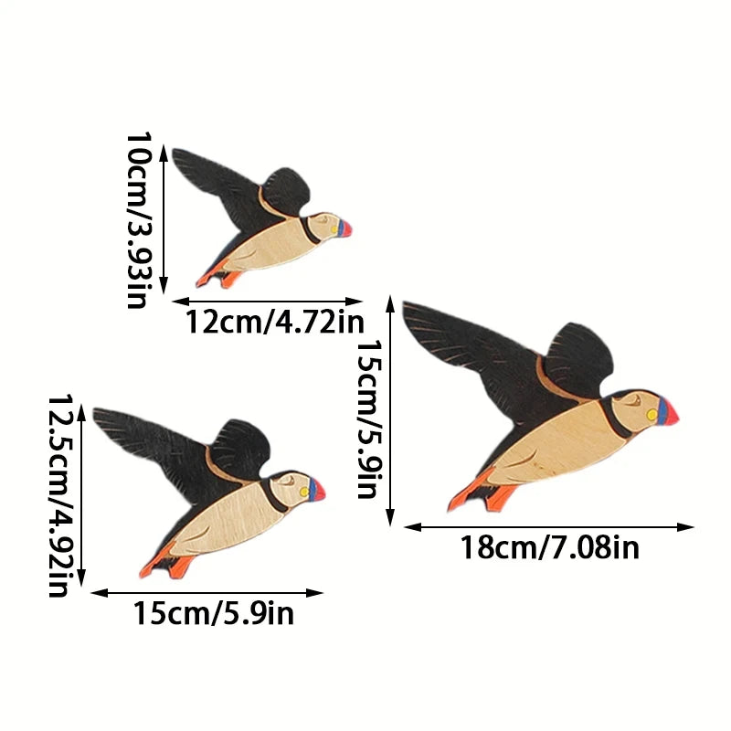 Set of 3Pcs Nordic Vintage Wooden Blackbirds Wall Decoration For Living Room Dining Room Bedroom Scandinavian Style Home Decor