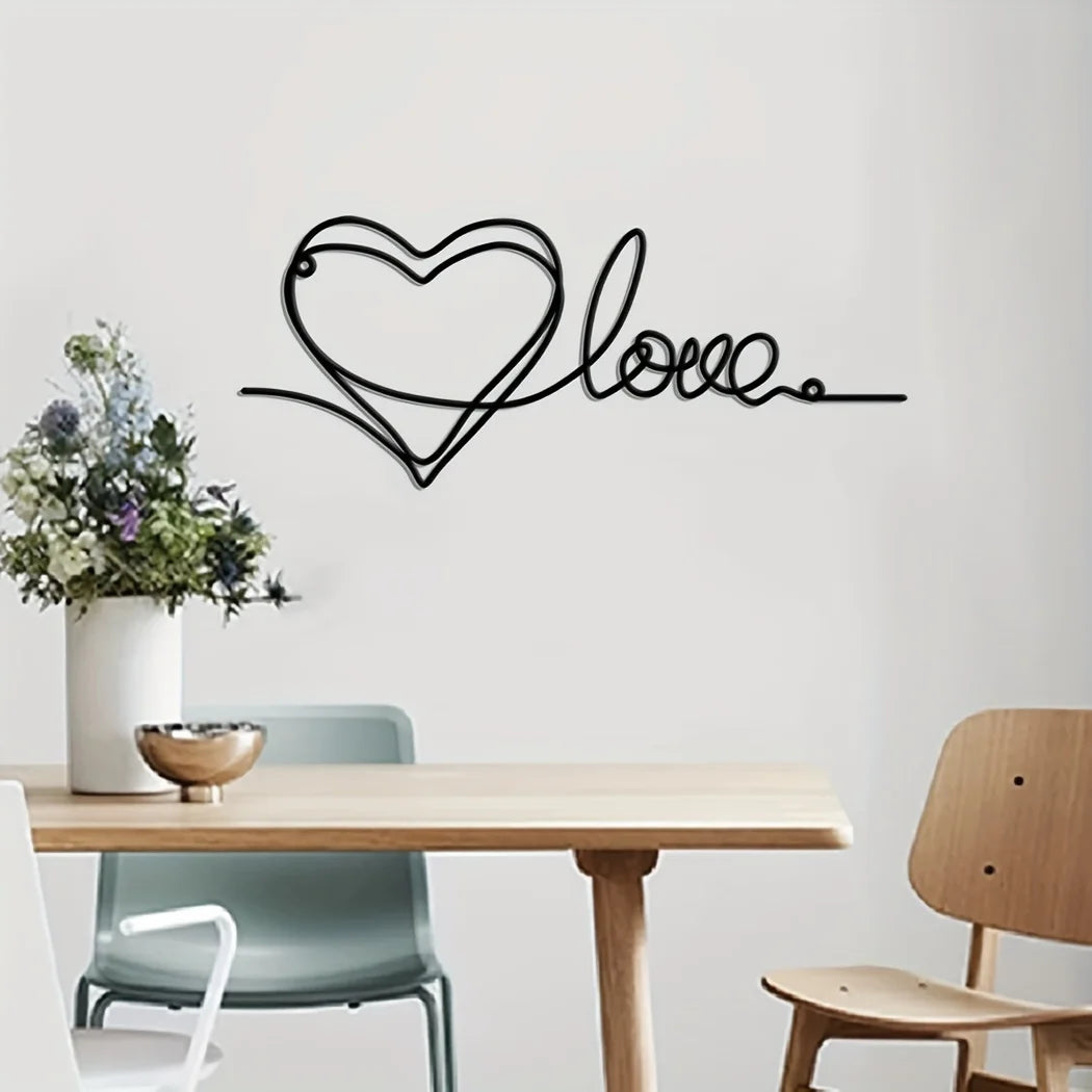 Metal Love Heart 3d Wall Decoration For Bedroom Living Room Cute Modern Home Art Decor