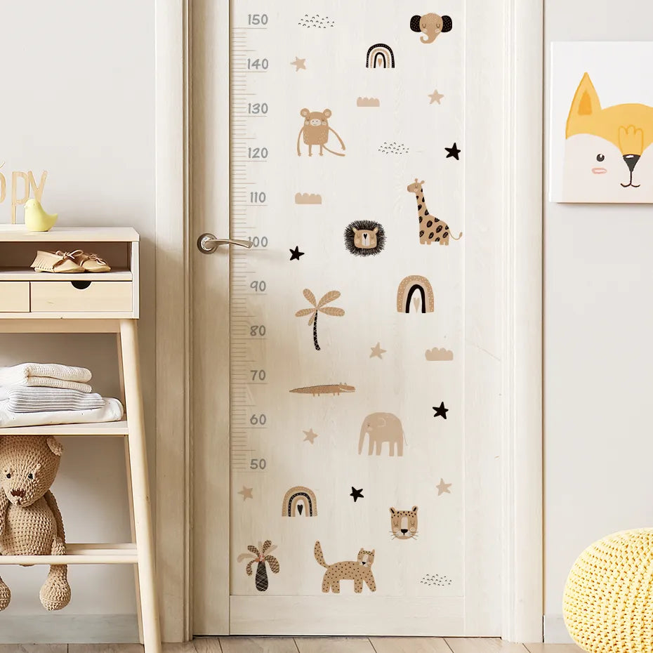 Cute African Safari Animals Wall Decals For Children's Nursery Room Creative DIY Removable Peel & Stick PVC Wall Sticks For Kid's Room Wall Decor