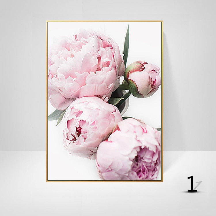 Peony Painting, Peony Print, Pink Peony Flower, top Peony Watercolor Painting, Peony Bouquet set of 2 Peonies Wall Decor