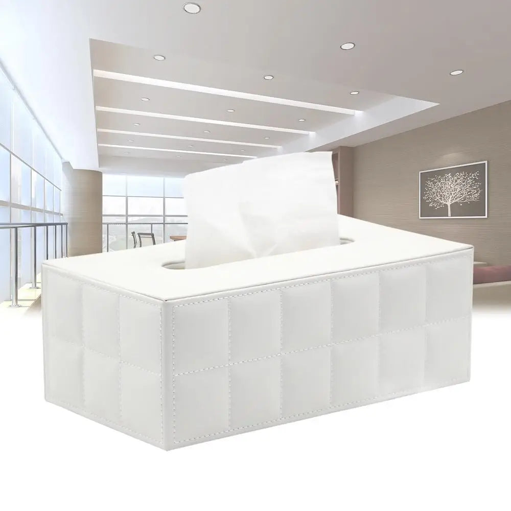 Stylish Light Luxury Leather Tissue Box For Coffee Table Dining Room Table Napkin Dispenser For Office Desktop Living Room Nordic Home Decor Accessories For Modern Living
