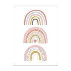 Pink Rainbow Cloud Love Hearts Personalized Baby's Name Wall Art Posters Fine Art Canvas Prints For Nursery Room Children's Bedroom Decor