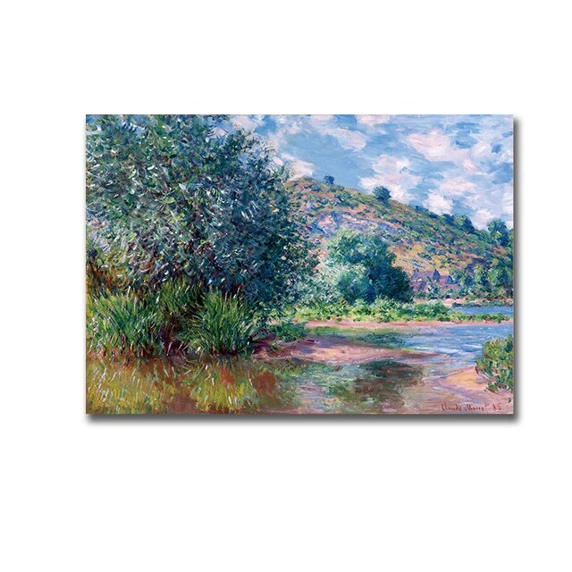 Claude Monet Landscape At Port Canvas Painting Posters Prints Reproduction Impressionist Wall Art Picture for Bedroom Unframed