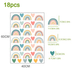 Cute Pink Rainbow Stars Nursery Wall Stickers Removable Peel & Stick Vinyl Wall Decals For Baby's Room Creative DIY Wall Decor For Girl's Room