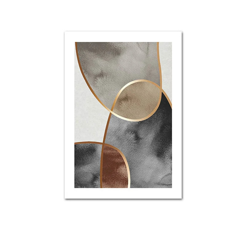 Scandinavian Minimalist Geometric Dark Neutral Colors Wall Art Fine Art Canvas Prints Modern Abstract Pictures For Living Room Home Decor