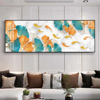 Auspicious Feng Shui Abstract Golden Fish Wall Art Fine Art Canvas Prints Wide Format Pictures For Living Room Above The Sofa Art For Above The Bed
