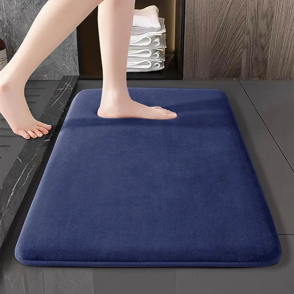 Ultra Absorbent Nordic Bath Mat Shower Room Floor Mat Super Anti-Slip Cushioned Soft Velvet Shower Mat For Washroom