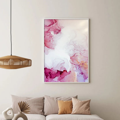 Abstract Minimalist Pink Ink Marble Print Wall Art Fine Art Canvas Prints Pictures For Living Room Bedroom Hotel Room Art Decor