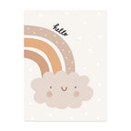 Personalized Baby's Name Wall Art For Nursery Room Cute Rainbow Cloud Play All Day Poster Pictures For Baby's Boy Girl's Room Wall Decoration