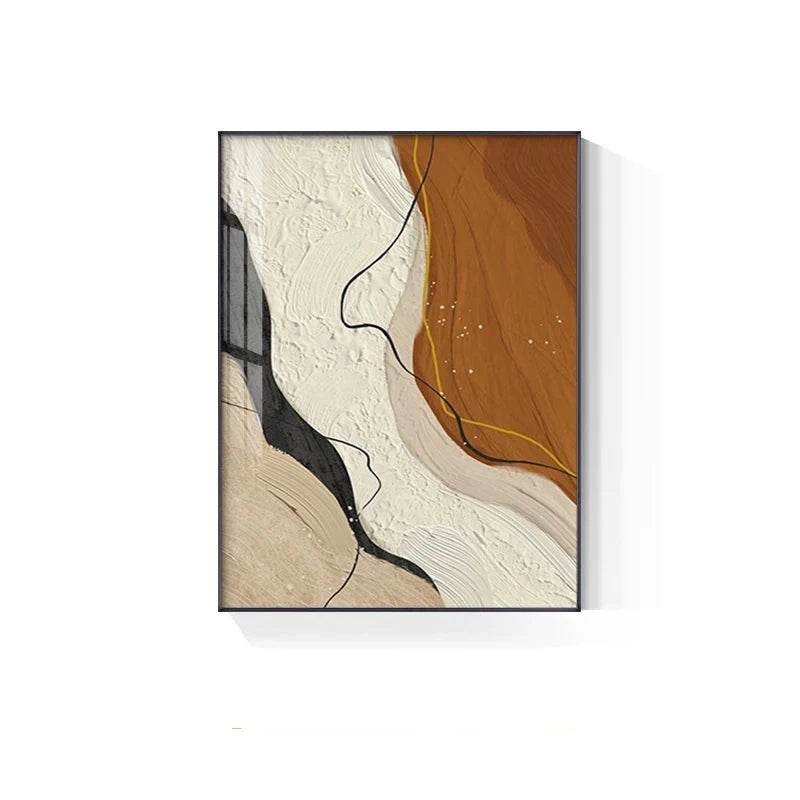 Neutral Colors Nordic Geomorphic Abstract Wall Art Fine Art Canvas Prints Brown Beige Pictures For Modern Loft Apartment Living Room Art Decor