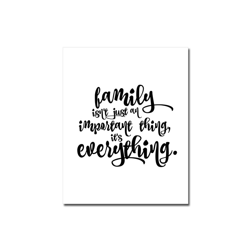 Love Family Home Happy Quotes Posters Canvas Prints Wall Art Black White Minimalist Quotation Pictures For Kitchen Living Room Family Room Home Decor
