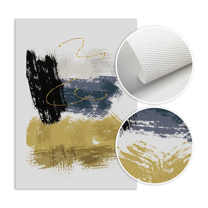 Neutral Color Blue Beige Black Nordic Abstract Wall Art Fine Art Canvas Prints Posters Pictures For Living Room Bedroom Art Decor