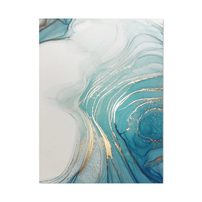 Blue Green Turquoise Liquid Marble Wall Art Fine Art Canvas Prints Modern Abstract Pictures For Living Room Bedroom Boutique Hotel Room Art Decor