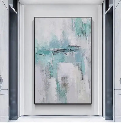 * Hand Painted * Large Format Urban Abstract Wall Art Neutral Colors Thick Brush Painting Textured Acrylic Oil Hand Painted On Canvas Picture For Luxury Living Room