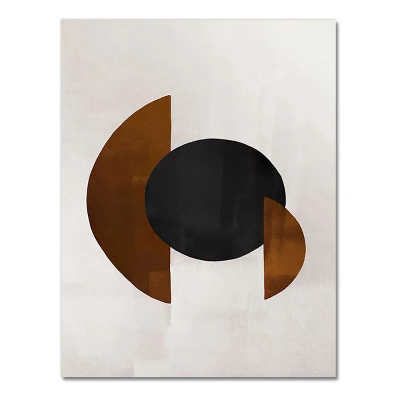 Scandinavian Minimalist Geometric Dark Neutral Colors Wall Art Fine Art Canvas Prints Modern Abstract Pictures For Living Room Home Decor
