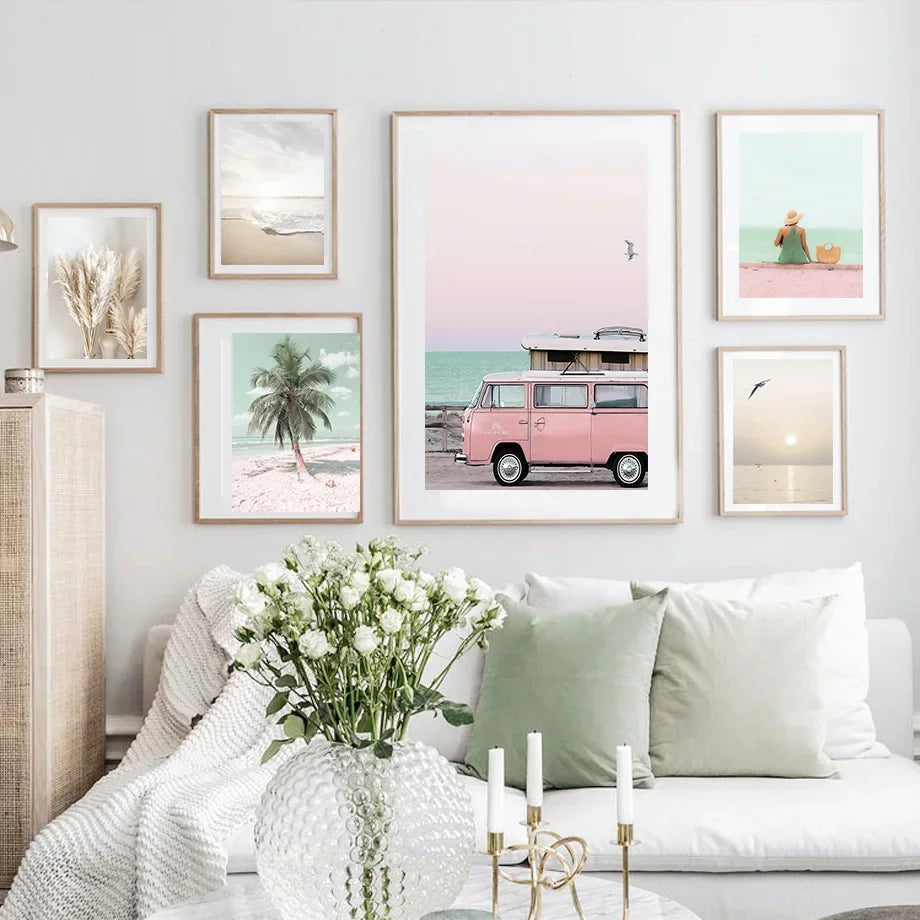 Tropical Sunset Beach Scenes Modern Landscape Wall Art Fine Art Canvas Prints Nordic Gallery Wall Pictures For Living Room Bedroom Home Art Decor