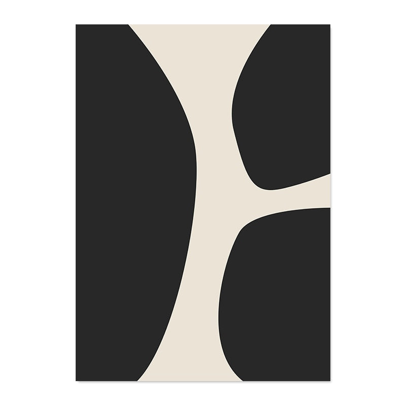 Modern Geometric Wall Art Abstract Line Shape And Form Fine Art Canvas Prints Black Beige Terracotta Pictures For Living Room Decor