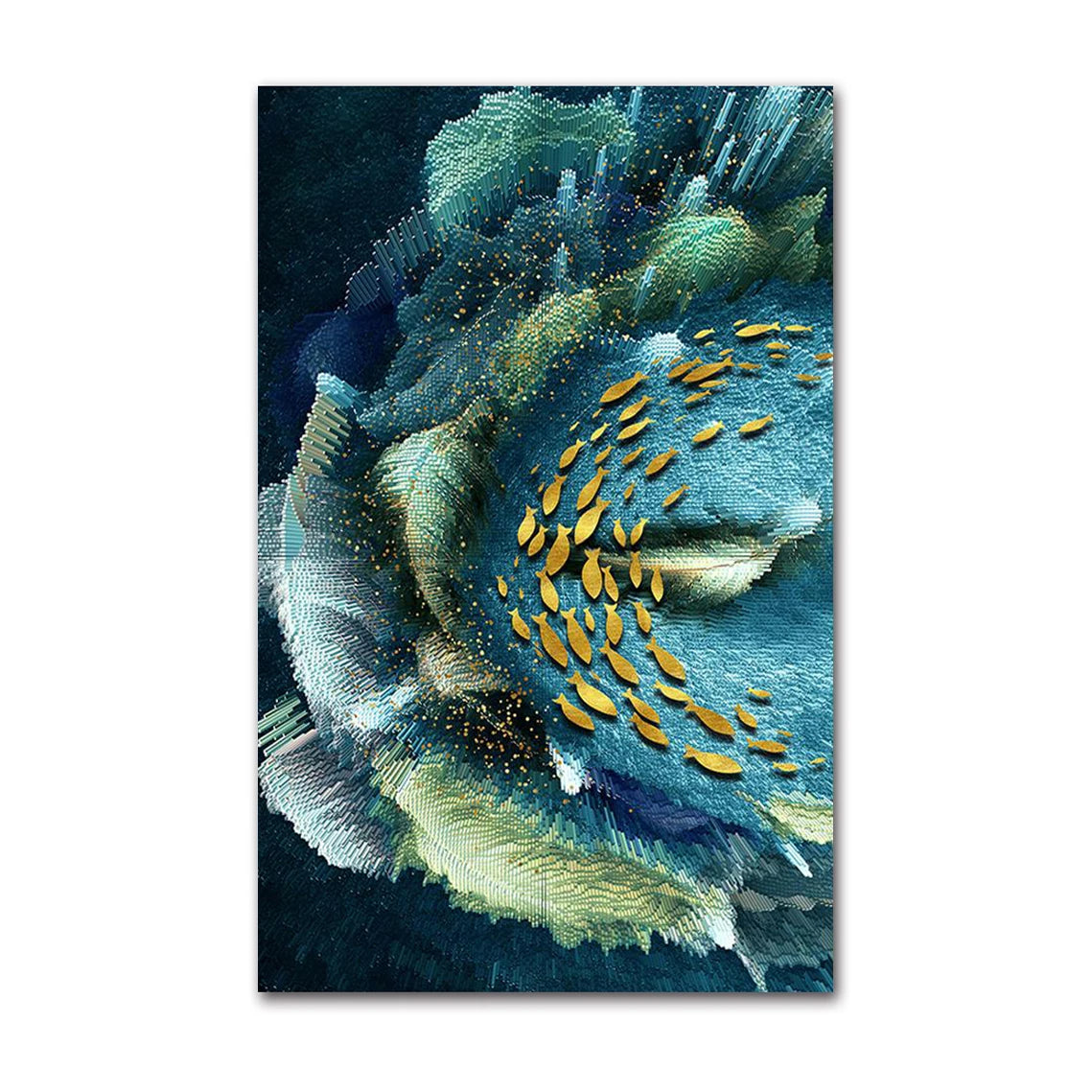 Abstract Aurora Aquatic Marine Wall Art Fine Art Canvas Prints Modern Contemporary Pictures For Office Interior Wall Art Luxury Living Room Home Decor