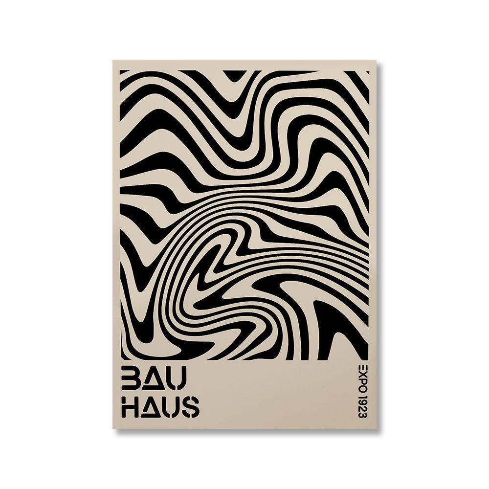 Vintage Retro Geometric Abstract Bauhaus Expo Art Gallery Poster Wall Art Fine Art Canvas Prints Pictures For Living Room Dining Room Home Office Decor