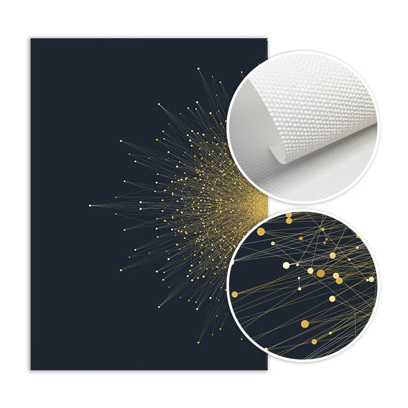 Contrasting Color Abstract Particle Geometry Wall Art Fine Art Canvas Prints Pictures For Living Room Bedroom Home Office Decor