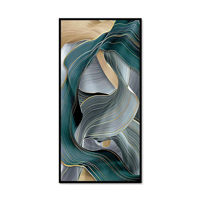 Modern Abstract Green Silk Flowing Abstract Wall Art Fine Art Canvas Prints Light Luxury Pictures For Living Room Foyer Art For Contemporary Interiors