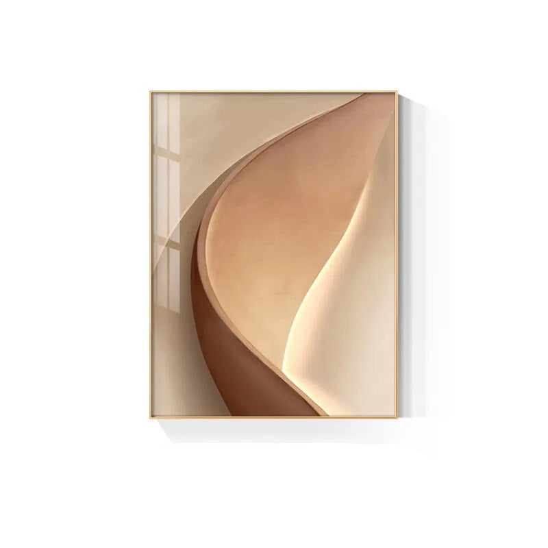 Abstract Terracotta Curves Modern Minimalist Wall Art Fine Art Canvas Prints Pictures For Living Room Hotel Room Contemporary Interior Design