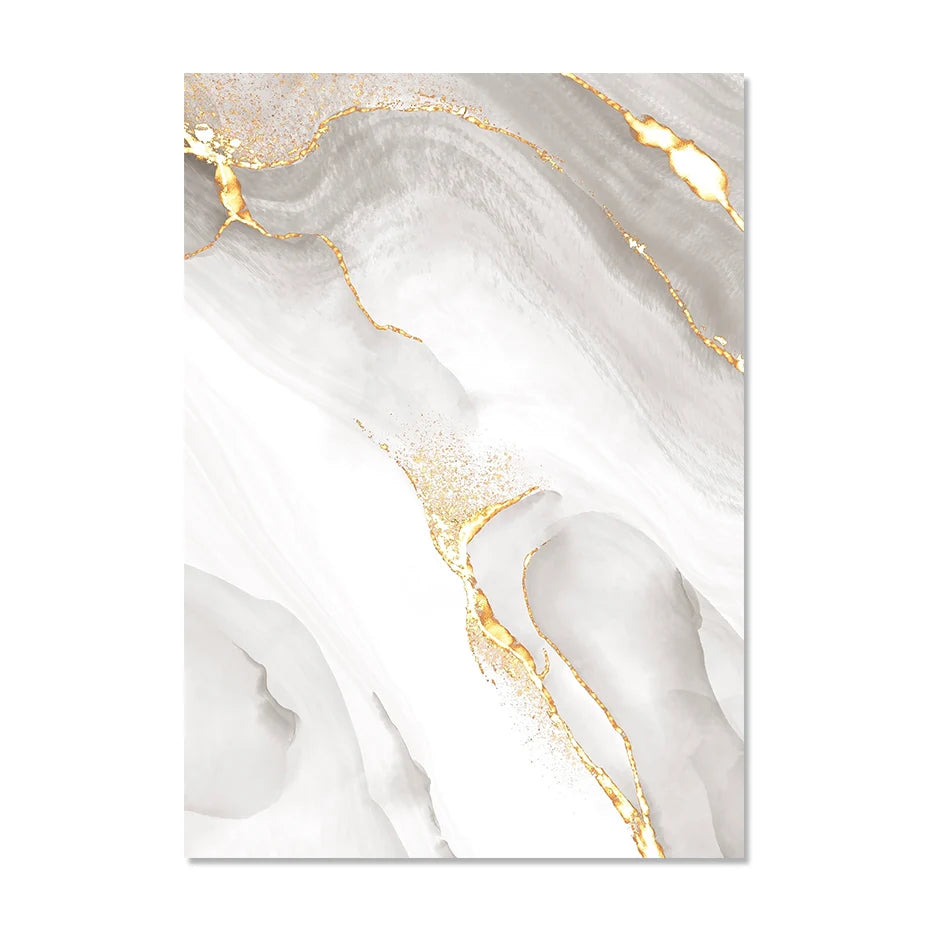 Light Luxury Golden Gray Marble Print Wall Art Fine Art Canvas Prints Posters Abstract Minimalist Pictures For Modern Living Room Decor