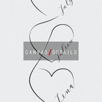 Personalized Love Heart Couples Names Poster Wall Art Black White Fine Art Canvas Prints Simple Pictures For Bedroom Living Room Wall Decor