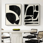 Minimalist Abstract Geometry Black & White Wall Art Fine Art Canvas Prints Pictures For Modern Apartment Living Room Bedroom Home Office Decor