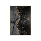 Black Wood Golden Tree Ring Abstract Abstract Wall Art Fine Art Canvas Print For Luxury Hallway Living Room & Office Decor