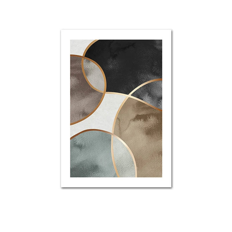 Scandinavian Minimalist Geometric Dark Neutral Colors Wall Art Fine Art Canvas Prints Modern Abstract Pictures For Living Room Home Decor