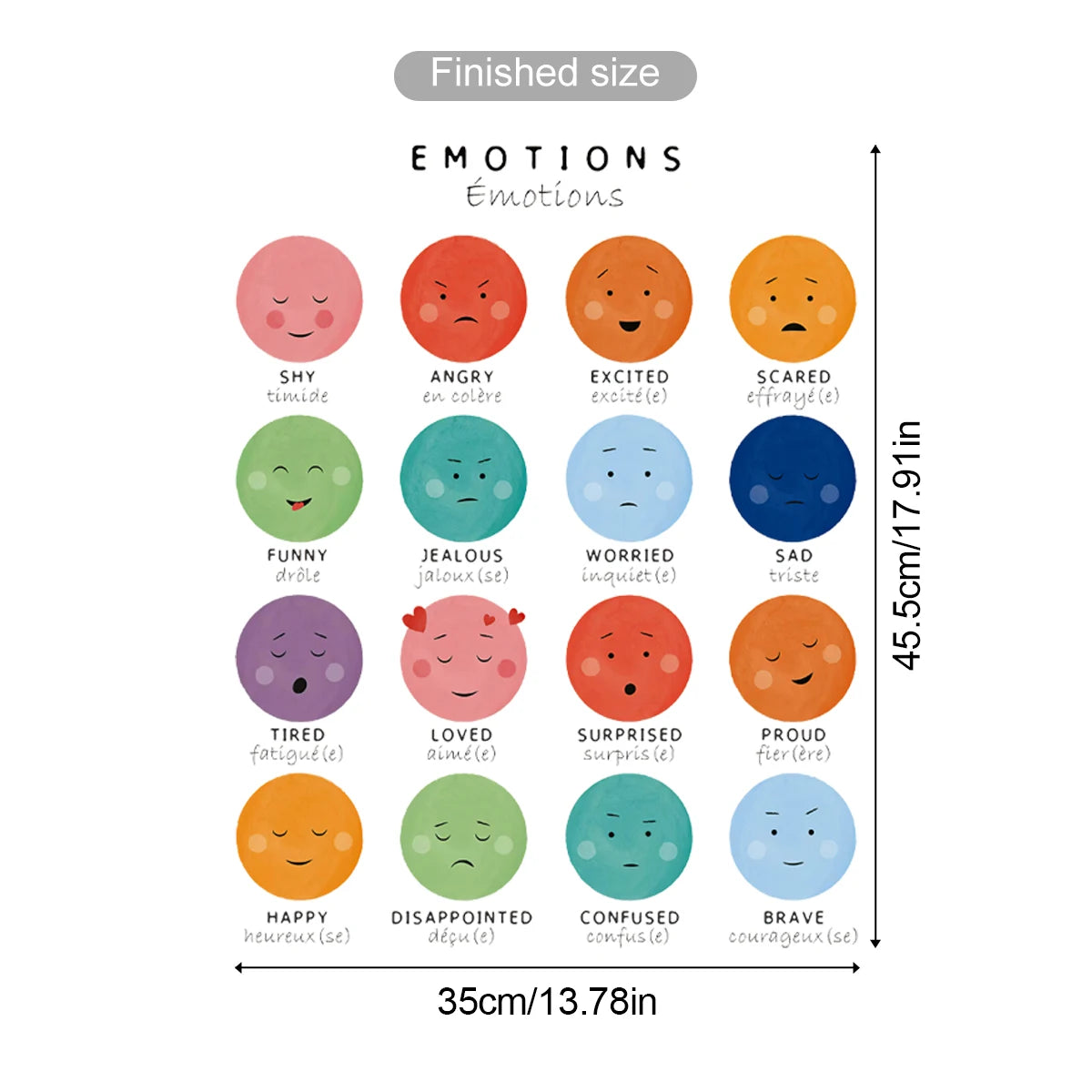 French Inspirational Words Wall Decal – Child Development Wall Sticker Decor for Kids’ Room, Study Area or Learning Space