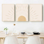 Minimalist Beige Yellow Sunrise Wall Art Fine Art Canvas Prints Nordic Abstract Pictures For Living Room Dining Room Art For Modern Living