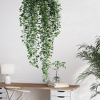 Realistic Green Vines Wall Decal 54x105cm Green Leaves Wall Sticker Removable Peel and Stick PVC Vinyl Wall Mural For Creative DIY Home Decor