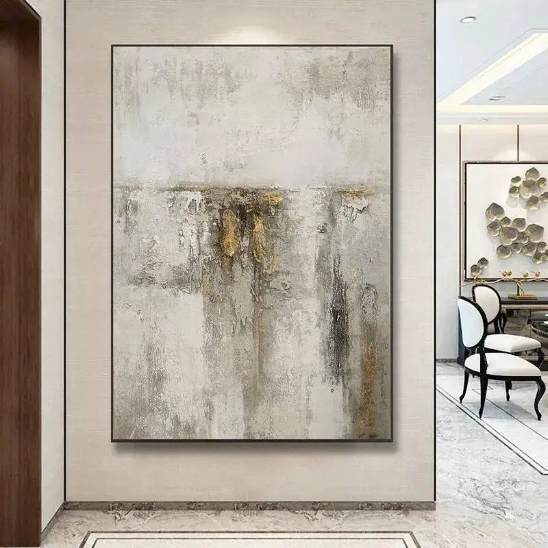 * Hand Painted * Modern Abstract Minimalist Oil Painting Large Format Picture For Contemporary Living Room Wall Decor