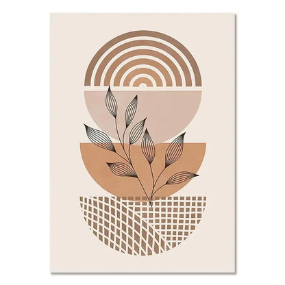 Light Beige Botanical Geometric Abstract Wall Art Fine Art Canvas Prints Gallery Wall Pictures For Living Room Dining Room Bedroom Art Decor 2025