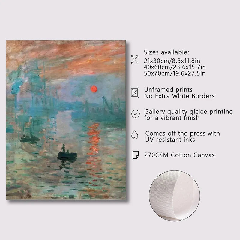 Famous Paintings Impressionist Abstract Landscape Wall Art Fine Art Canvas Prints For Living Room, Bedroom & Home Décor