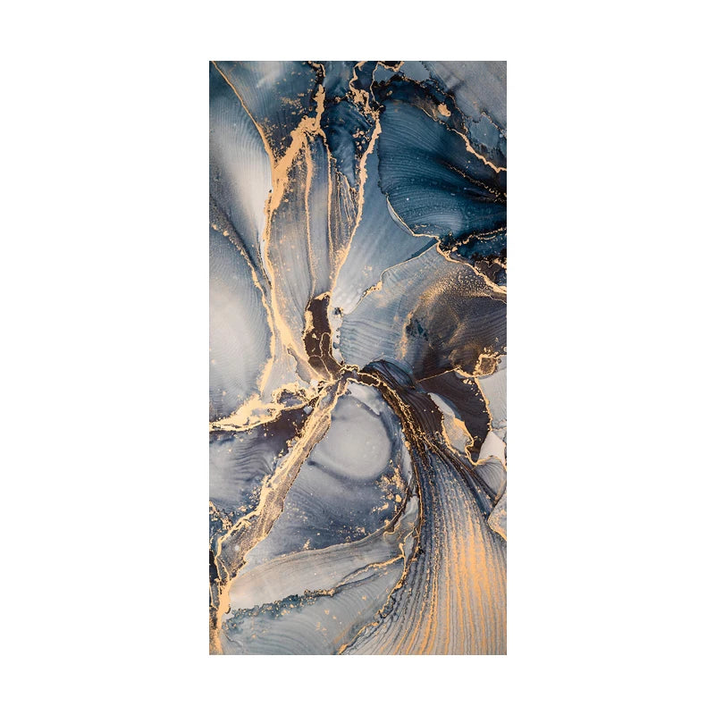 Set of 3Pcs Abstract Golden Blue Liquid Marble Print Wall Art Fine Art Canvas Prints Pictures For Modern Living Room Bedroom Home Office Decor