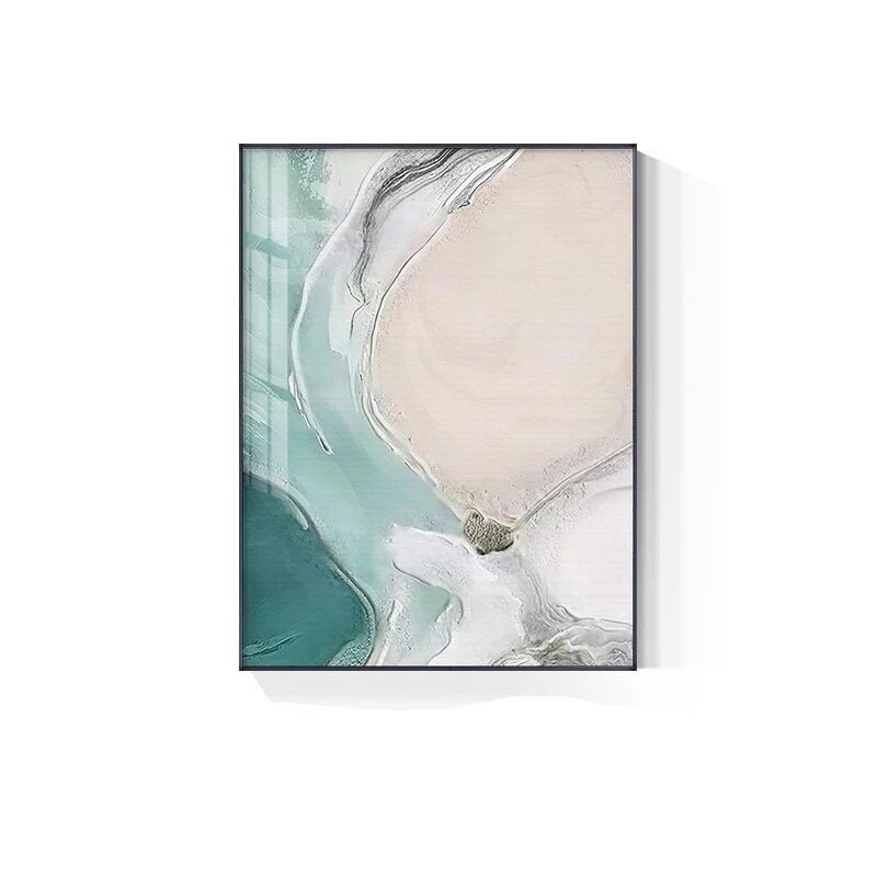 Nordic Abstract Blue Jade Beach Ocean Wall Art Fine Art Canvas Prints Modern Pictures For Living Room Bedroom Hotel Room Decor