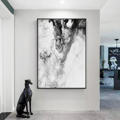 Minimalist Black & White Zen Abstract Wall Art Fine Art Canvas Prints Modern Pictures For Living Room Bedroom Home Office Art Decor