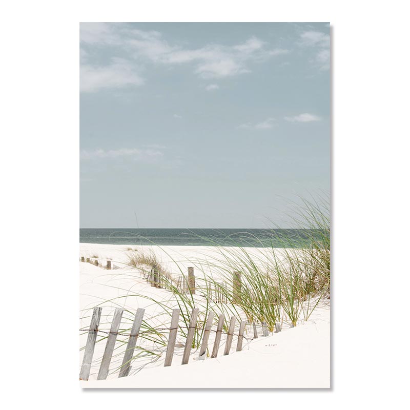 Beach Sea Ocean Poster Wall Art Canvas Painting Bridge Leaves Turtle Seagull Print Vibrant Summer Picture Nordic Home Decoration