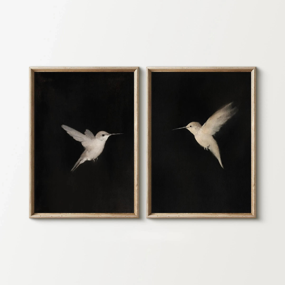 Set of 2Pcs Vintage Birds Wall Art Fine Art Canvas Prints Retro Illustrations of Birds - Art For Farmhouse Style Home Decor